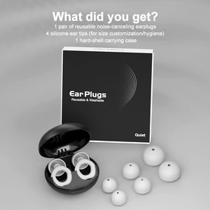 Noise Reduction Earplugs for Hearing Protection Ideal for Sleep Work Study 4 Sizes, Perfect Fit 28dB Silicone Noise Cancelling