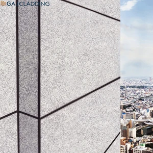 Highly Effective Protection Building Exterior Wall Cladding Neutral Color Artificial Stone Pre-Coated Fiber Cement Panel