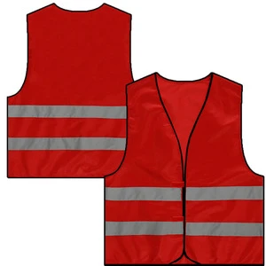 Cheap 80G Polyester Vest Reflective Vest Jacket With Gray Strip Safety Clothing Outdoor Safety Vest