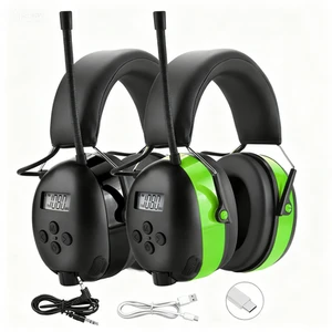 ZH Radio Headphones Hearing Protector Bluetooth 5.4 Hearing Protection Ear Defenders 25db NRR Adjustable Foldable Earmuffs