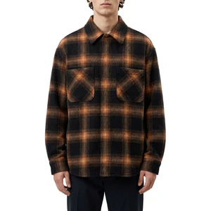 XUFEI Custom Logo OEM Manufacturer High Quality Flannel Wool Work Workwear Shacket Designer Overshirt Plaid Check Shirt Men