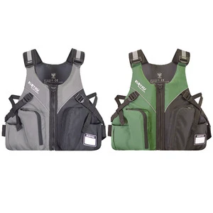 Multi-Pockets Fly Fishing Jacket Buoyancy Life Vest with Water Bottle Holder for Kayaking Sailing Boating Water Sports W037
