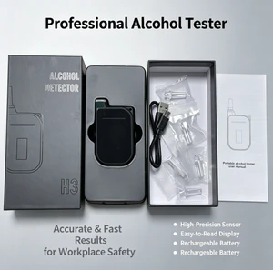 Airsense H3 Fuel Cell Alcohol Sensor Customizable Color Bluetooth APP Display 2000 Test Records Type-C Charging Breathalyzer