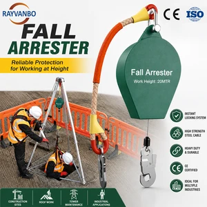 Portable 3m-50m Retractable Fall Arrester 150kg 300kg 500kg Self Retractable Lifeline Personal Fall Protection Equipment