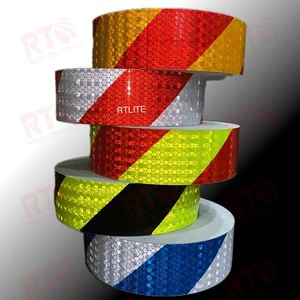 Cheap Price Micro Prismatic Truck Body Adhesive Honeycomb Warning Tape Sticker Black Twill/Arrow Retro PVC Reflective Tape