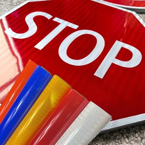 Self Adhesive Prismatic Reflective Vinyl Roll Waterproof Film Warning Marking Tape Traffic Safety Signs