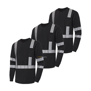 Safety Shirts Reflective High Visibility Long Sleeve Quick Dry Breathable Customized Logo Construction Work Shirts Class 3