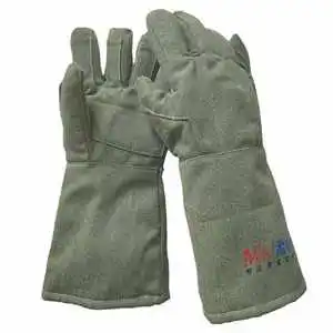 EN407 1000C High Temp Industrial Gloves Gauntlet Cuff Reinforced Thumb Palm Wear Resistant Welding Foundry Safety Gloves