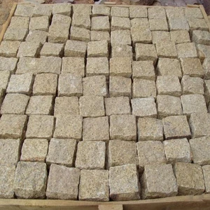 Wholesale Outdoor Yellow Rusty G682 Floor Paving Granite Cobblestone for Driveway