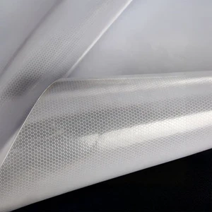 Honeycomb PVC Reflective Sheet Tearable Yellow/White Inkjet/Screen Printable Waterproof Vinyl Seamless Adhesive For Advertising