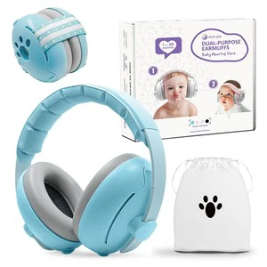 0-48 Months Convertible 2-in-1 Design PU Material Noise Reduction 27DB Foldable Reusable Baby Earmuffs