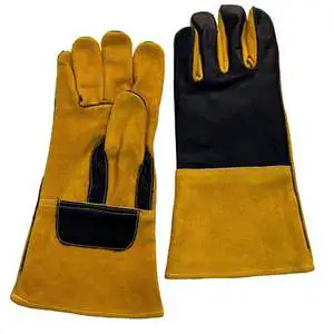 14 Inch Top Grain Goatskin TIG Welding Gloves Heat Resistant Spark Resistant Cotton Lined Leather Welder Safety gloves