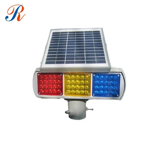 REJ-GR004 Solar Traffic Light Warning Light with IP65 Protection 1000m Visibility LED Display Flashing Mode