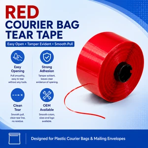 High Strength Tear Tape For Plastic Courier Bags Tamper Evident Packaging Opening Strip