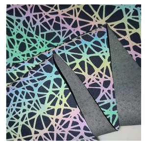 2021 New Fashion Many Design rainbow Print Reflective Fabric for Jackets