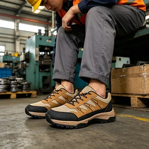 SOLID STONE Light Weight Lace-up Anti Static Safety Shoes Steel Toe Slip Resistant Breathable Industrial Work Shoes for