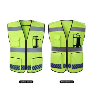 Factory-Issued Fluorescent Oxford Construction Safety Jacket Hi Vis Workwear Customizable Logo Reflective Safety Clothing Safety