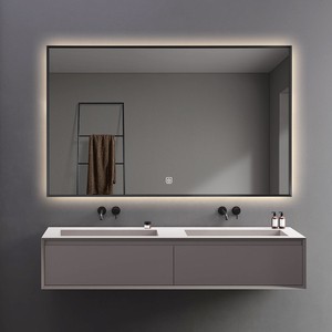 Slim Aluminum Framed Custom Sizes LED Backlit Bathroom Mirror With Anti-Fog, Dimmable & 3-Color CCT