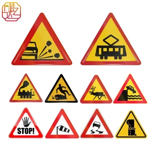 Custom UV Printed Durable Aluminum Traffic Sign Board High-reflective Second Grade Reflective Film Outdoor Waterproof Road Signs