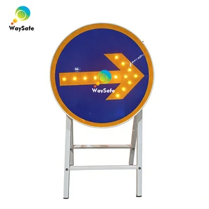 Waysafe OEM Full Range Circular Arrow Guiding Yellow Flashing Solar Aluminum High Intensity Prismatic 700mm Traffic Signboards