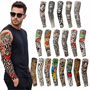 Tattoo Arm Sleeves UV Protection Stretch Polyester Cooling Sleeve for Cycling Running Fishing Driving Outdoor Sports
