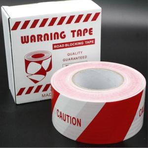 Red White Hazard Printed Warning Tape Non-Adhesive PE Traffic Barrier Barricade Black Yellow Road Blocking Tape