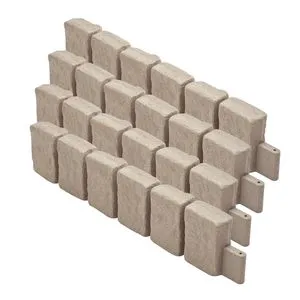 Fake Stone Landscape Curbstones 47.2 X 9 Inches Lawn Edging Border Beige Large Size Rustic Design