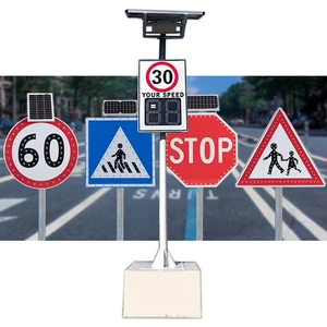 ECOSOLAR ECO-ROADTRAFFIC Custom Traffic Road Safety Solar LED Display Speed Limit Warning Signs with Radar Detection