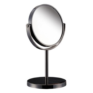 BX Wholesale Classic 15cm/17cm Metal Round Makeup Mirror Table Mirror Double Side Black Mirror