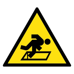 Opening Warning Sign Fall Into ISO 7010 Compliant Aluminum 350mm Made In Italy
