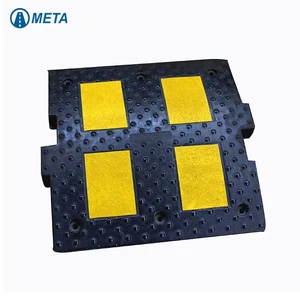 High Quality Durable Rubber Speed Bump Yellow-Black Portable Heavy Duty Traffic Safety Hump Zhejiang for Outdoor Roadway Road