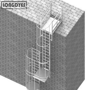 Aluminum Vertical Fixed Access Ladders with Safety Cage for Fall Protection