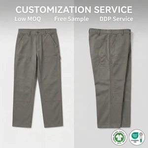 Custom Cargo Pants Manufacturer Work Pants Double Knee Carpenter Pants Heavyweight Duck Canvas Pants Workwear Trousers Bottoms