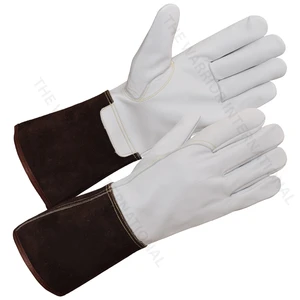 Industrial Cowhide Goat Leather Welding Gloves with Full Coverage Fleece Lining and Reinforced Palm Protection