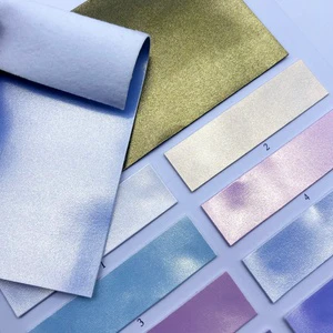 Plain Design Holographic Mirror Reflective Color Changing TPU Surface Artificial Leather Fabric for Making Shoe/Bag/Garment