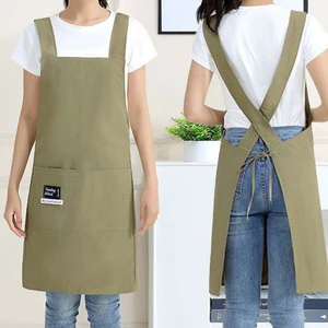 New Style Cross-back Strap Simple Waterproof Apron, Unisex, Oil-resistant Work Apron For Kitchen Use