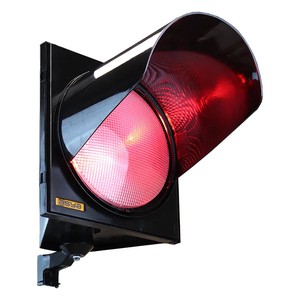 A-Series Power LED Red/Green/Amber Single Traffic Light 300 mm UV Polycarbonate Black Housing Depot Entrance Guide Signal Head