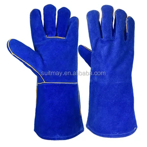 Cow Split Leather Welding Gloves with Kevlar Stitch Anti-Heat Protection Full Cotton Liner-12