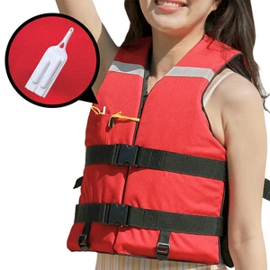 Custom Logo Adult Marine Life Jacket (WL-PA101 Polyester Fabric 100N Buoyancy PE Foam Back Rescue Handle Reflective KC Certified