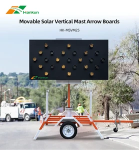 Hankun Flexible Portable Expandable Barrier Construction Warning Light Right/Left Flashing Road Safety Yellow Arrow Board