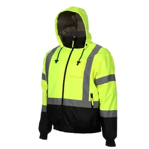 OEM ODM Wholesale Price Unisex Reflective Fluorescent Waterproof Polyester Safety Hoodie for Sale Hi Vis Safety Jacket