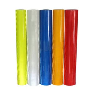Self-Adhesive Fluorescent Yellow Green Lime Microprismatic Reflective Sheeting Film High Visibility Traffic Material
