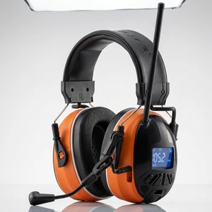 Multi-Mode Bluetooth FM Safety Ear Muffs NRR 28dB Electronic Hearing Protector Headset with LCD Screen 4 Colors Available