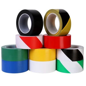 Polyester Pvc Floor Marking Warning Tape Hazard Tape Pvc Self Adhesive Warning Tape for Floor Marking 48mm*33m