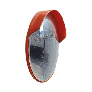 Durable 80cm Wide-Angle Convex Road Mirror Indoor/Outdoor Circle Pattern Traffic Safety Anti-Theft Mirror PC Material