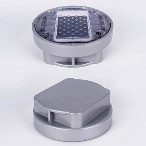 140*55mm Rounded Aluminum Embedded Solar Road Stud Traffic Beacon Cat Eye Road Marker IP68 Waterproof Multi-color LED 6pcs 0.5W