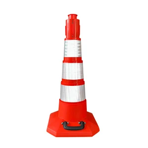 Collapsible ABS Traffic Cone with Warning Tape Cone Ring New Product Category for Traffic Warning