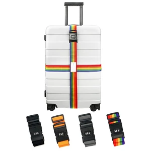 Adjustable Buckle Suitcase Belt Heavy Duty Travel Luggage Strap With Password Lock Safe For Travel Protection