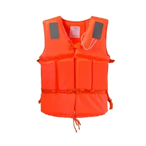 Manufacture Cheap Orange Oxford EPE Foam Float Water Work Rescue Lifesaving Fishing Boating Life Jacket Vest Chaleco Salvavidas