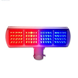 Highway Safety Blue and Red LED 4 Sets Blinker Warning 30W 36W Solar Traffic Light